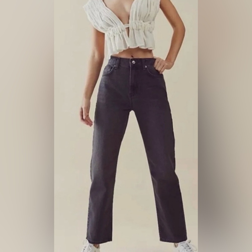 Free People We The Free Pacifica High Rise Straight Jeans Charcoal Gray size 29